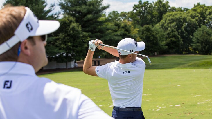 Titleist Brand Ambassador Justin Thomas hit shots...